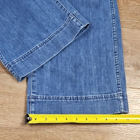 Madewell Emmett Rainbow Stitched Edition Medium Wash Wide Leg Crop Jean - Picture 16 of 16